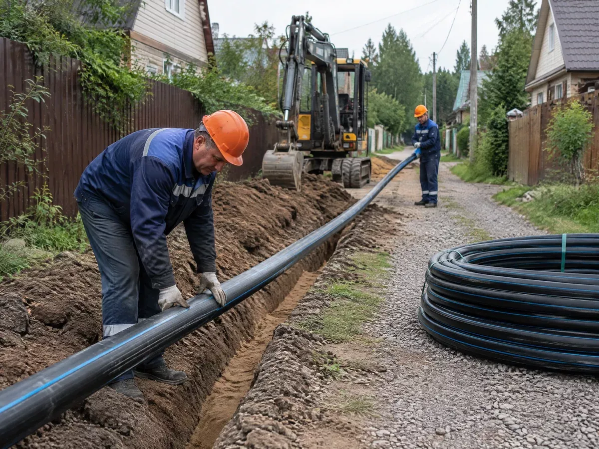 Подготовка общей водопроводной линии на территории садового товарищества